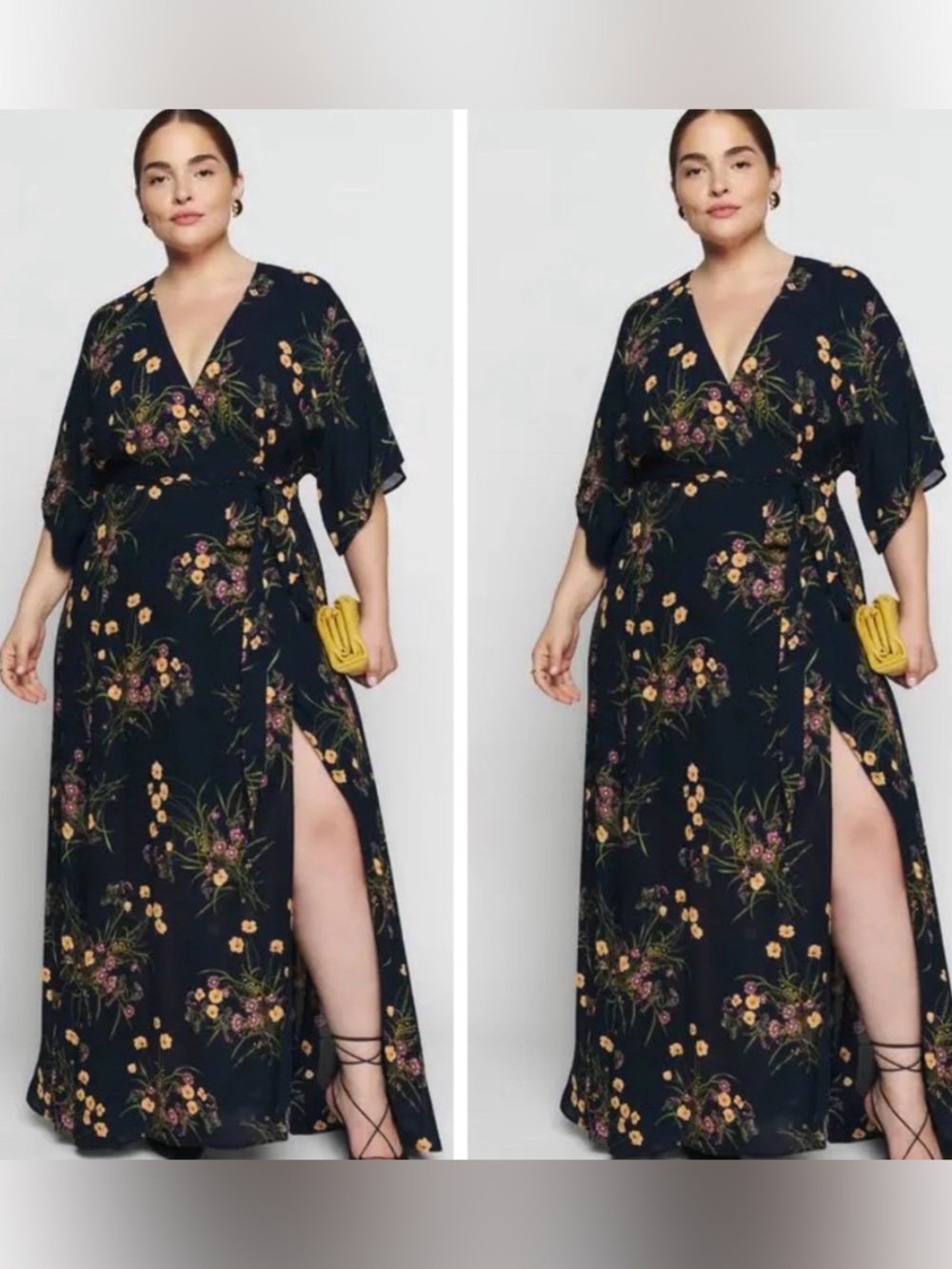 Reformation Winslow Dress
Mademoiselle Navy Floral Wrap Maxi 2X